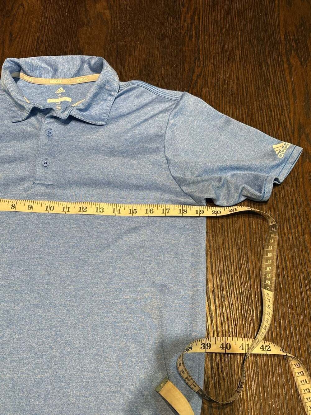 Adidas Men's Blue Heathered Performance Polo Shirt Size S - Picture 7 of 8